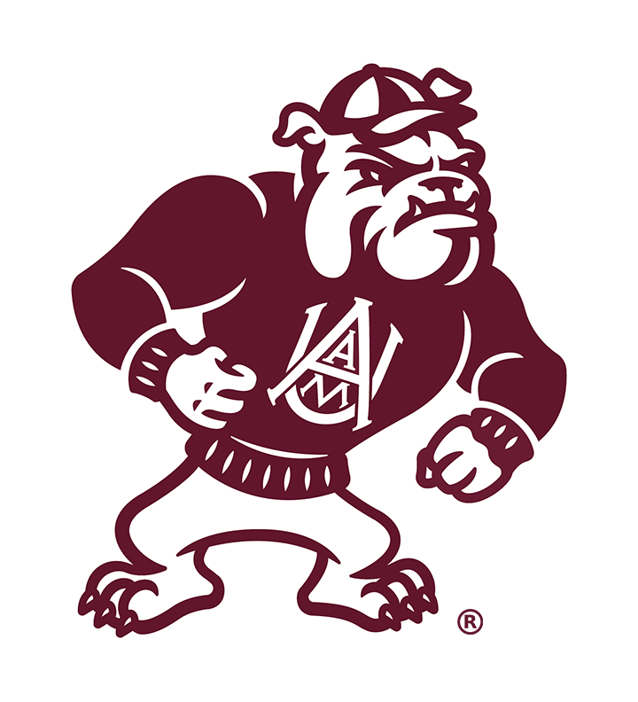 Bulldog mascot with an athletic build