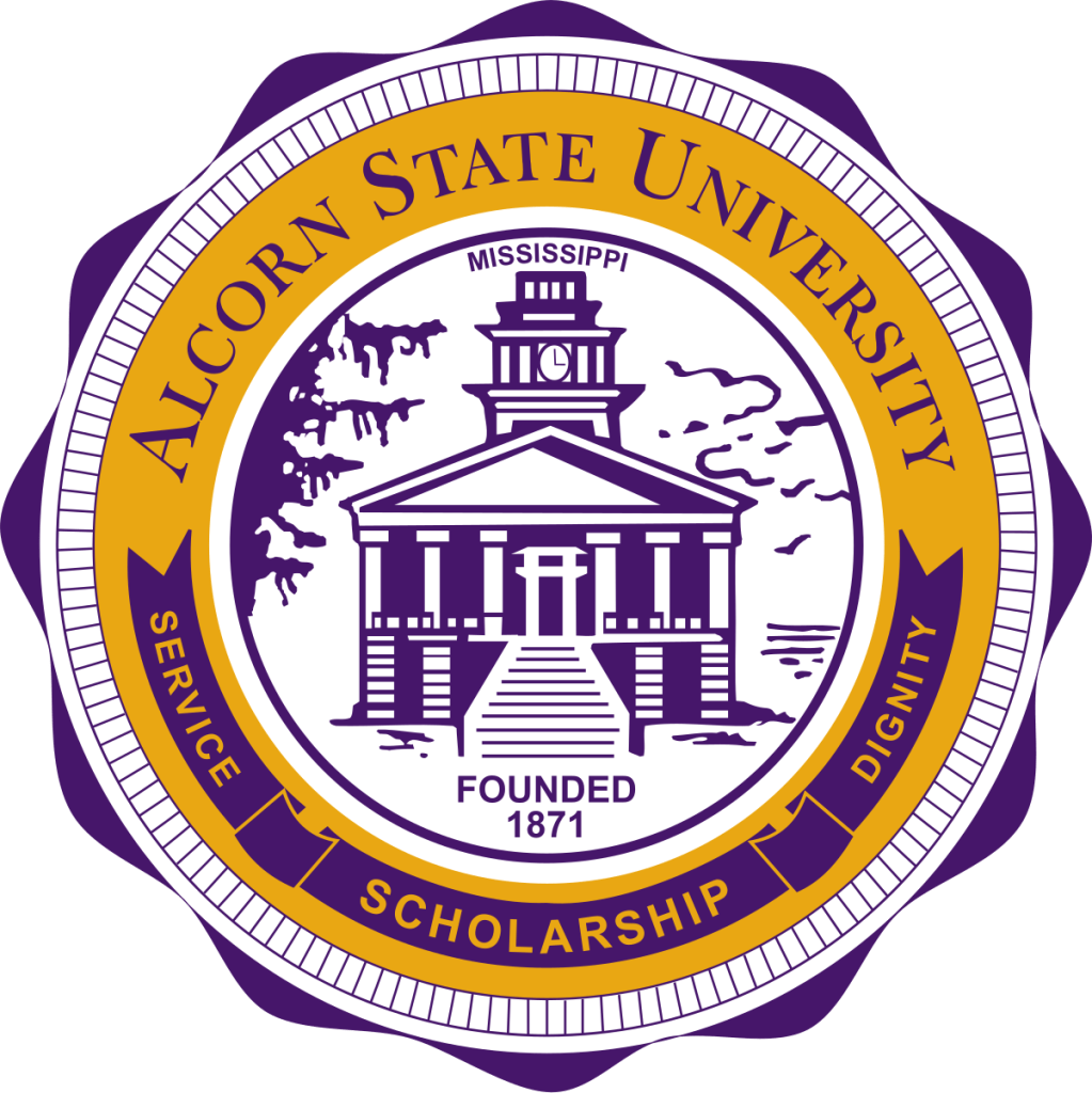Alcorn State University seal featuring the historic campus building