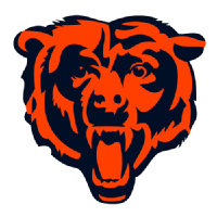 Chicago Bears logo featuring a fierce bear's face in orange and black