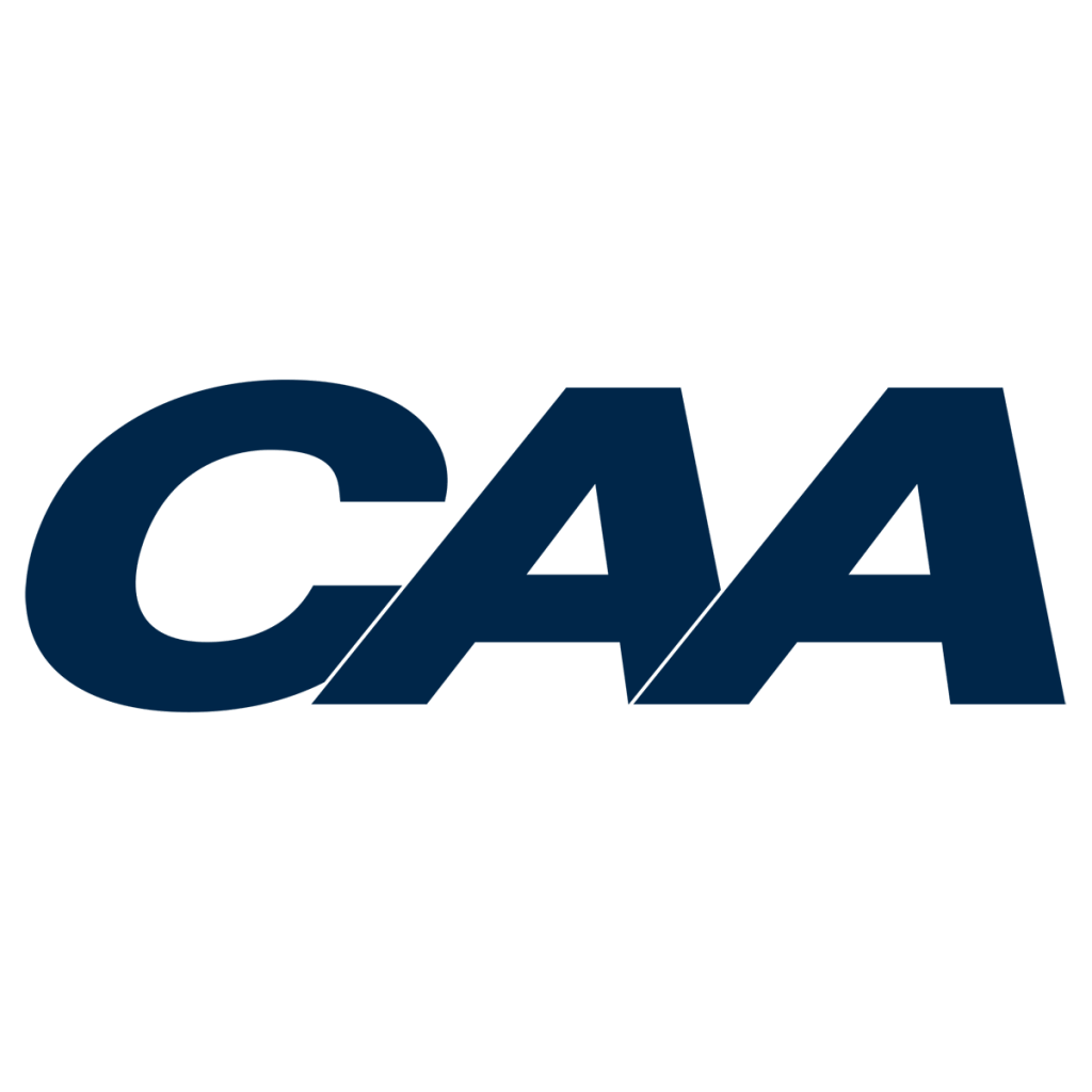 CAA logo displayed prominently in dark blue