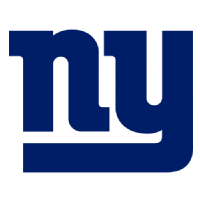 New York Giants logo featuring bold navy blue letters "ny" on a simple design