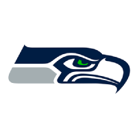 Seattle Seahawks logo featuring a fierce eagle's head in navy blue, gray, and green