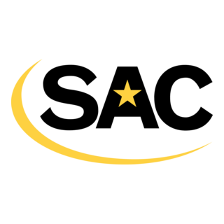 SAC logo featuring bold letters and a yellow star