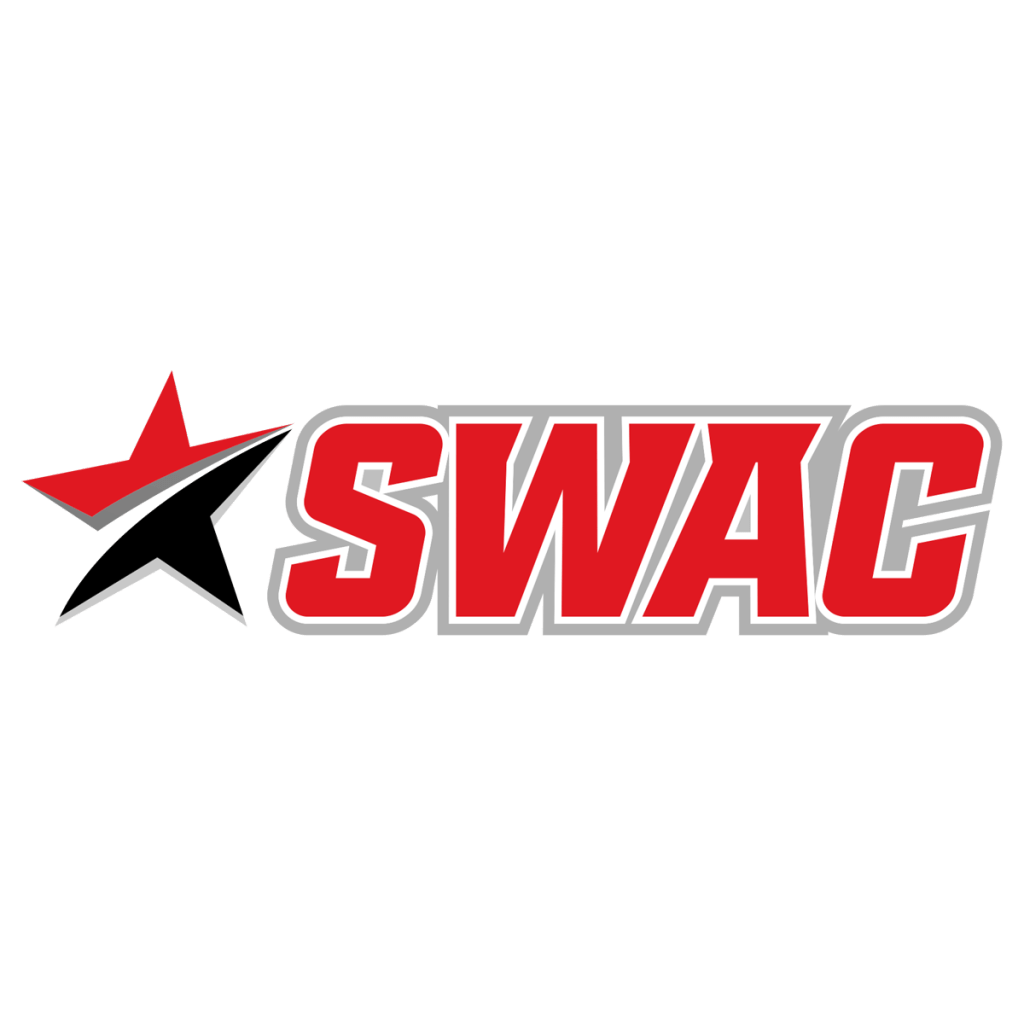 SWAC logo featuring a red and black star design next to the bold red letters 'SWAC.'