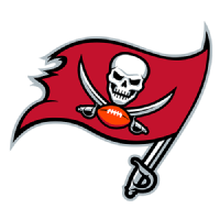 Flag of the Tampa Bay Buccaneers featuring a skull and crossed swords over a football
